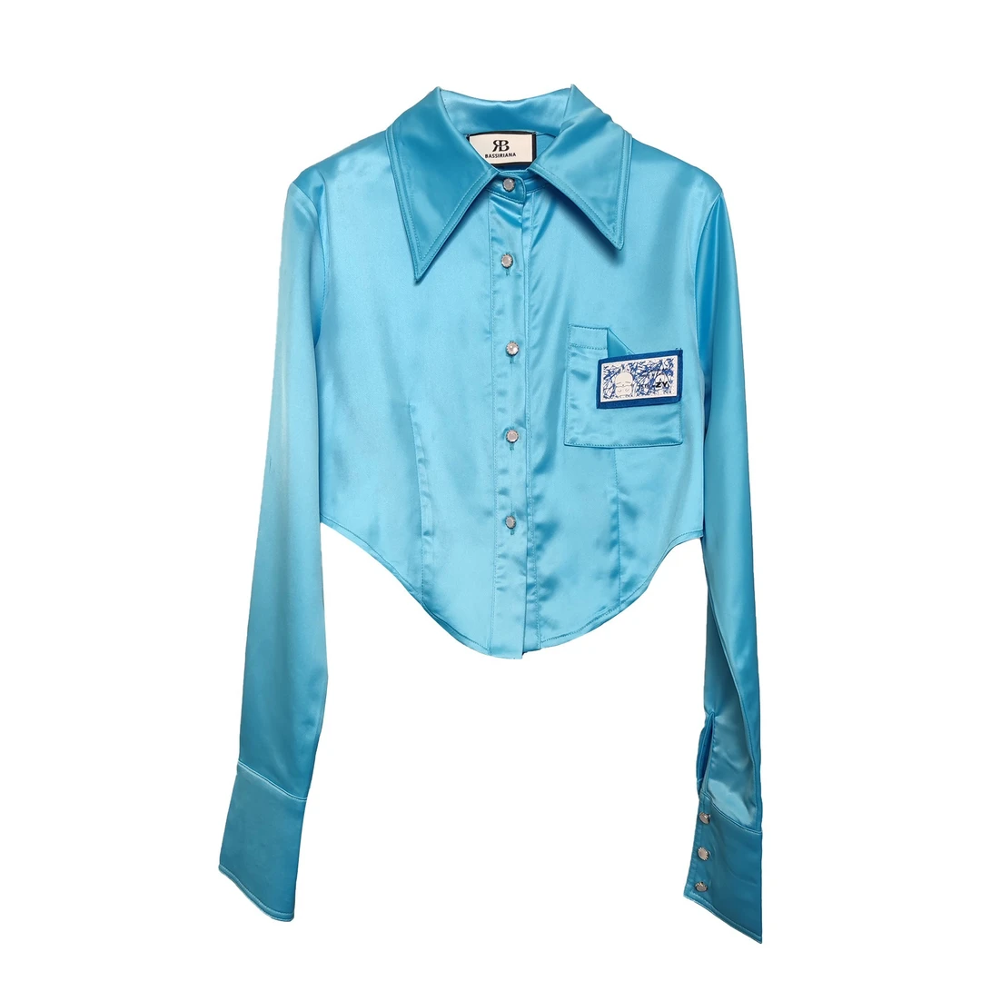 康妮【BASSIRIANA】高级感显瘦春季女神范上衣设计感衬衫女210499