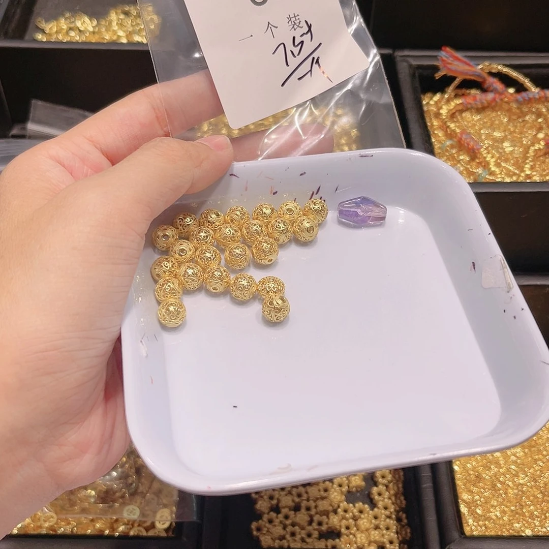 紫晶珠宝半成品银S925镀金镶嵌65