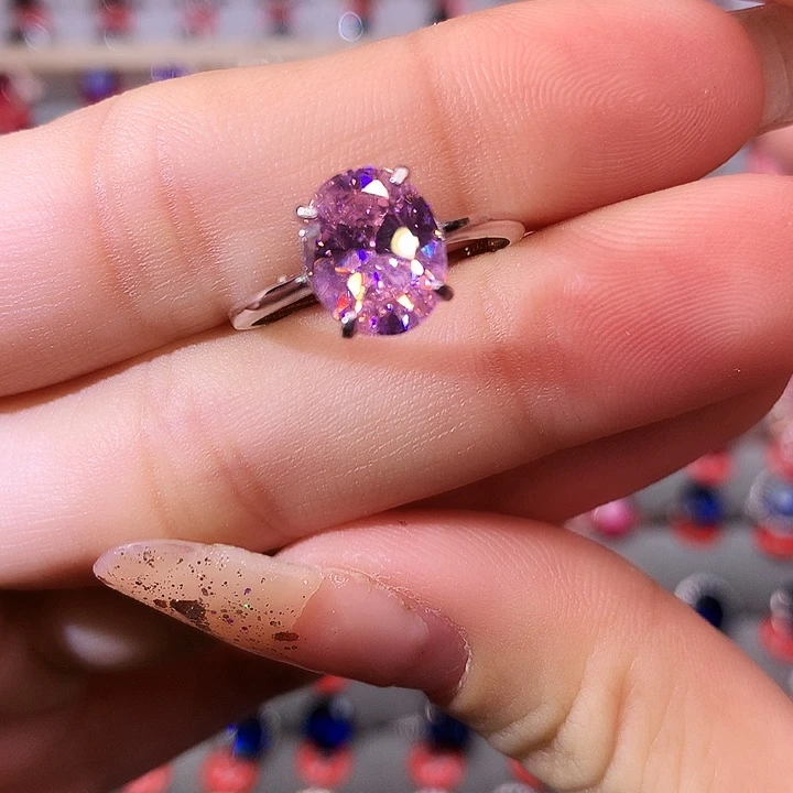 蓝宝石戒指银S925镶嵌