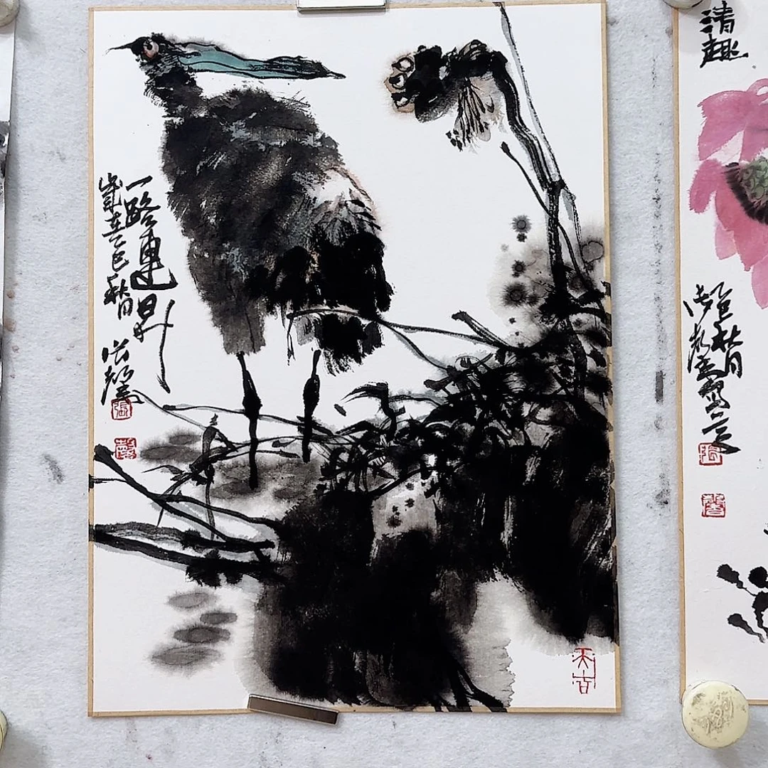 国画国画卡纸作品