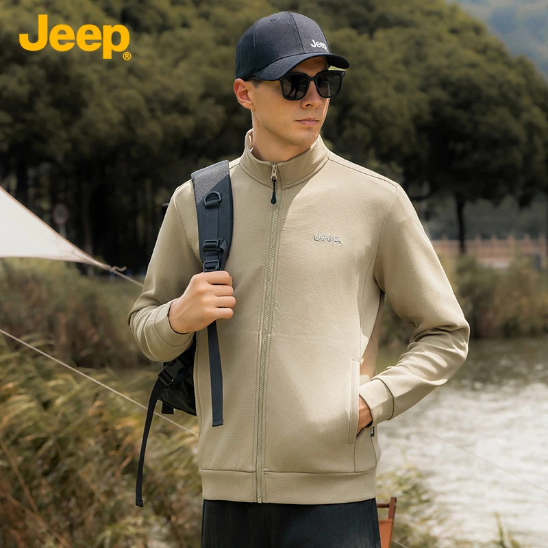 JEEP吉普2025新款卫衣外套男开衫拉链立领夹克运动休闲男装上衣