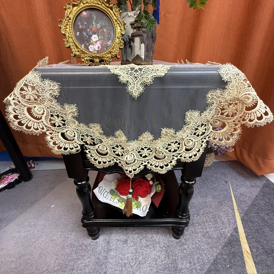 167t（60*160cm）珞光纱高透蜂巢网冰箱洗衣机盖垫香槟金