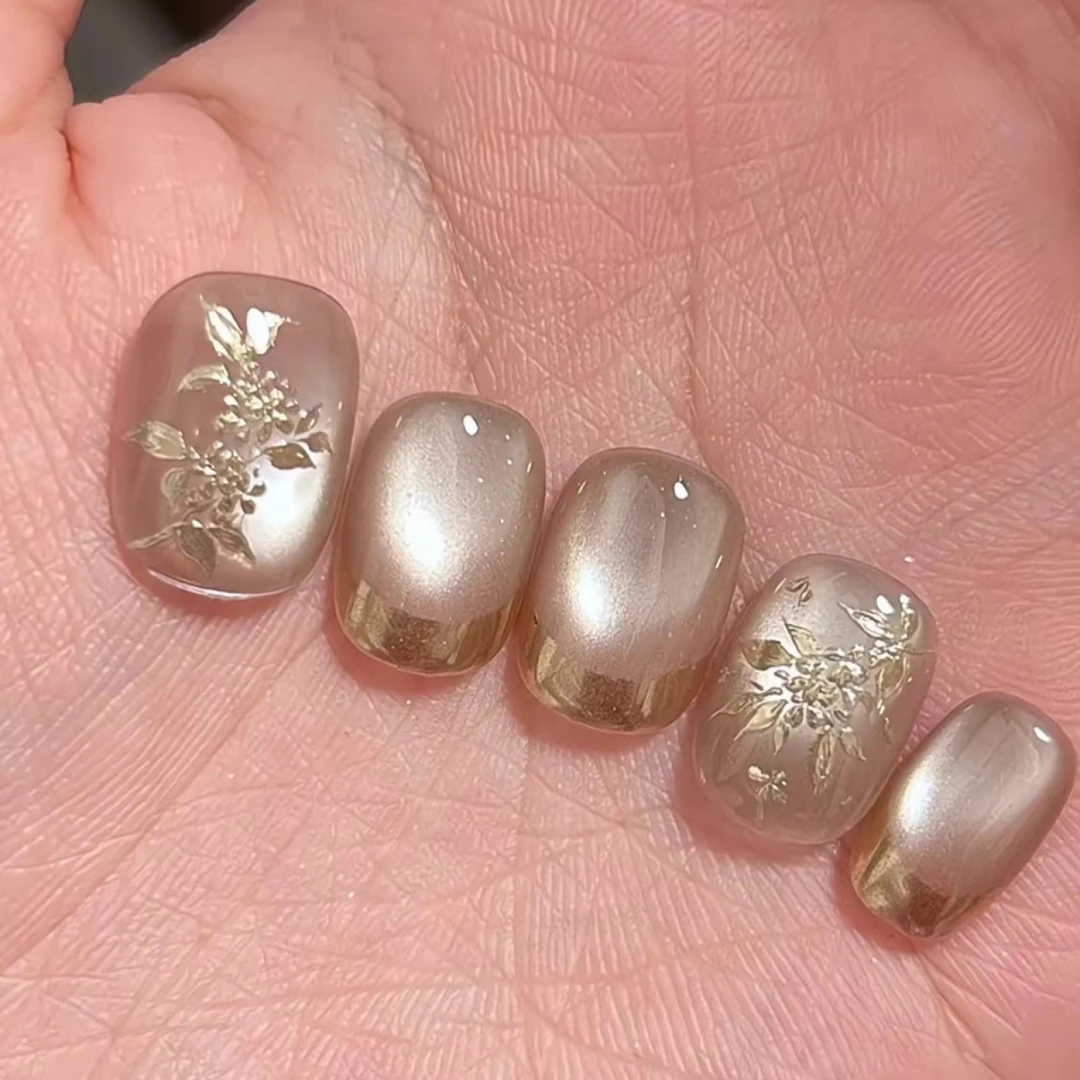 【桂花】纯手工穿戴甲秋冬必备显白美甲戴甲片