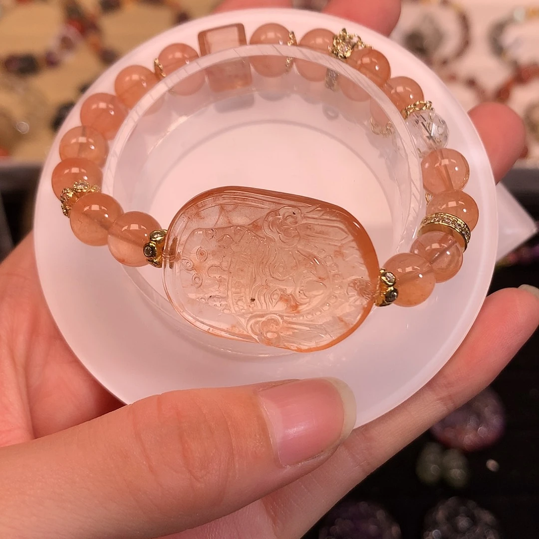 未镶嵌手链水晶红兔毛扎基拉姆手链