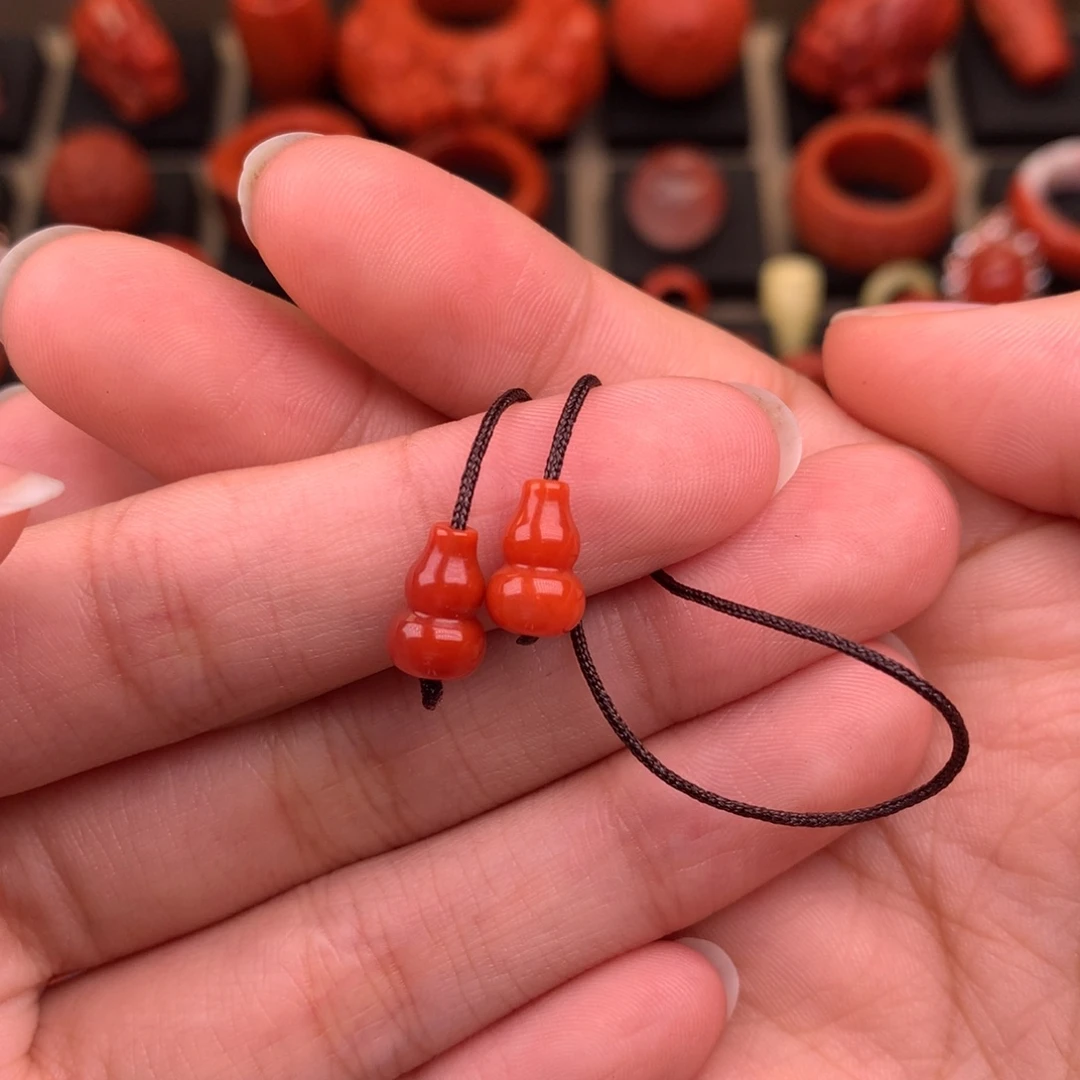 南红玛瑙未镶嵌小葫芦弟子珠6+