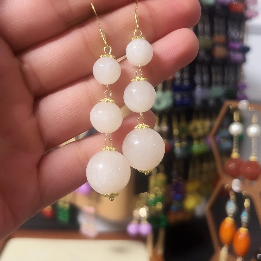 锆石纯铜925银耳饰