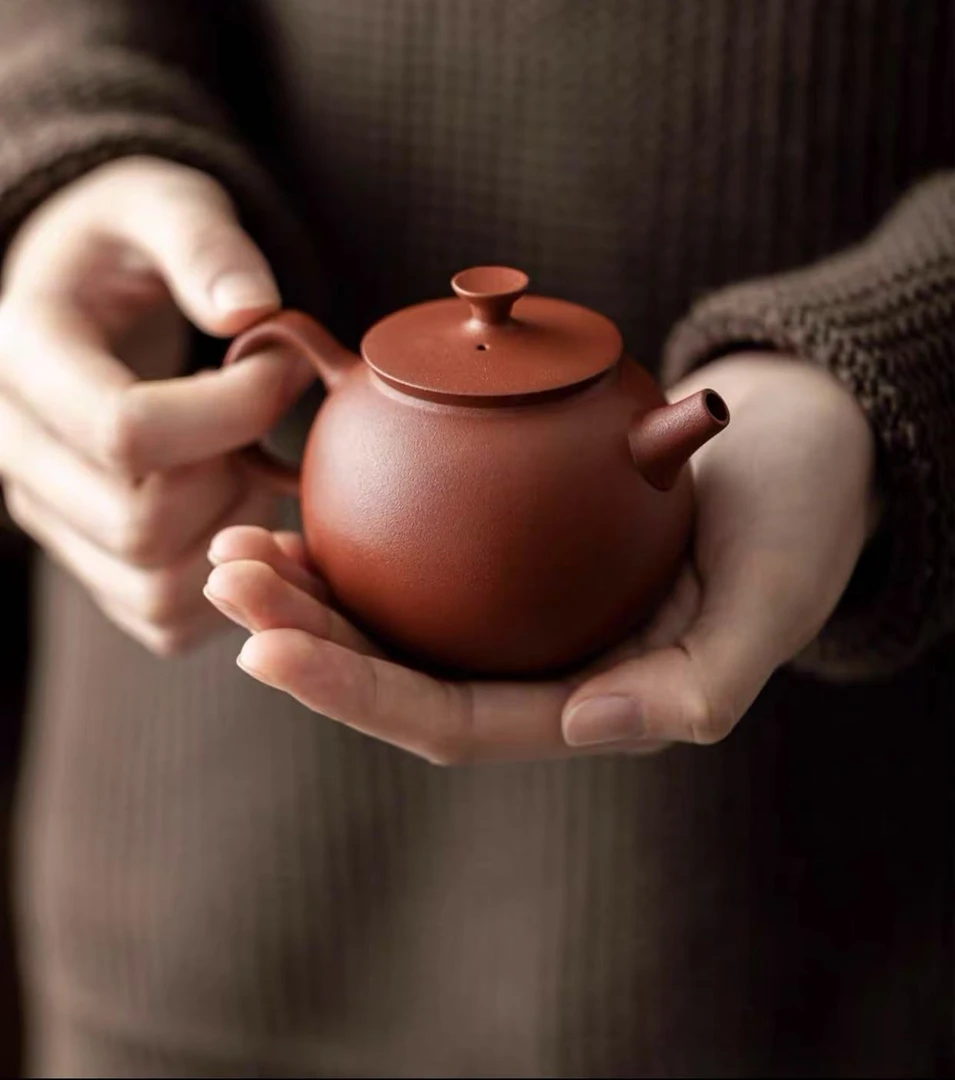 瓷雅轩原矿紫砂壶——橘皮紫砂苹果壶150毫升紫砂壶