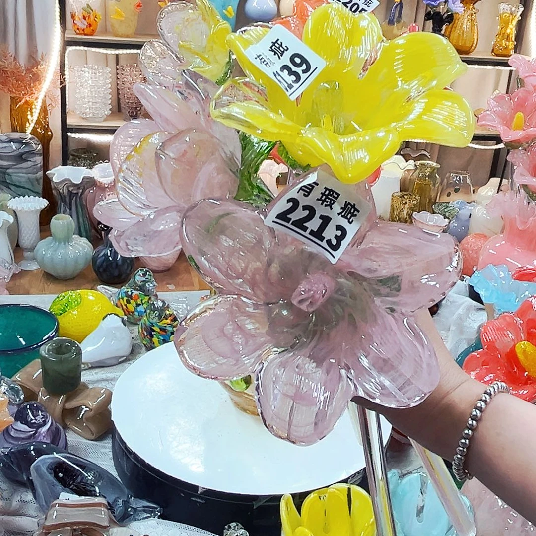 宝***儿玻璃三瑕花家悦琉璃花瓶花器