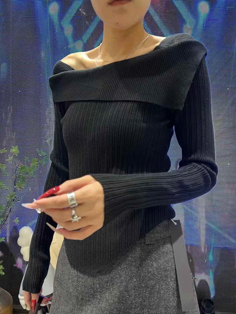 KM长袖针织仙女风冬季修身型毛针织衫9059-1