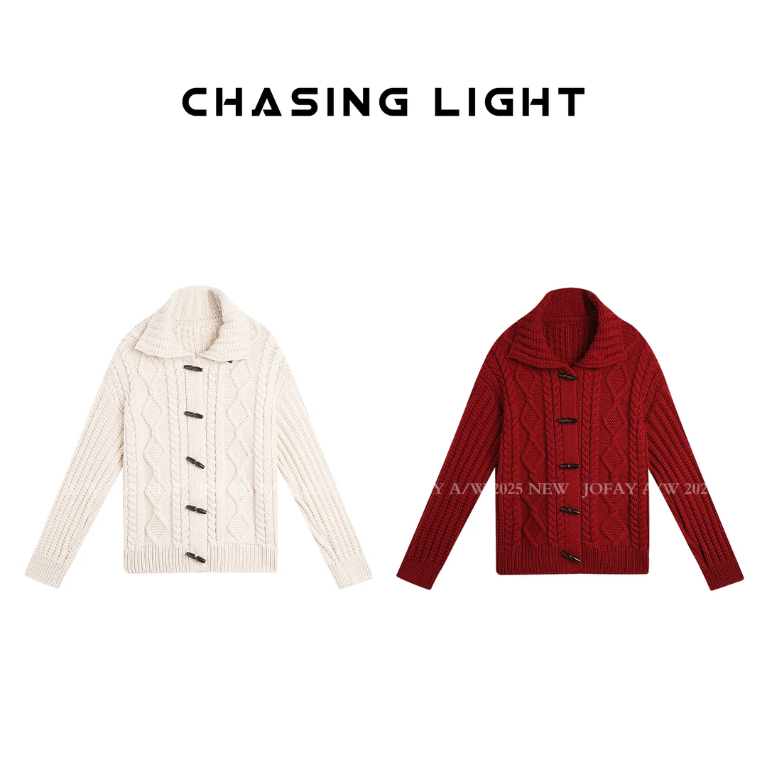 |牛角扣毛衣|牛角扣粗针毛衣 M1350