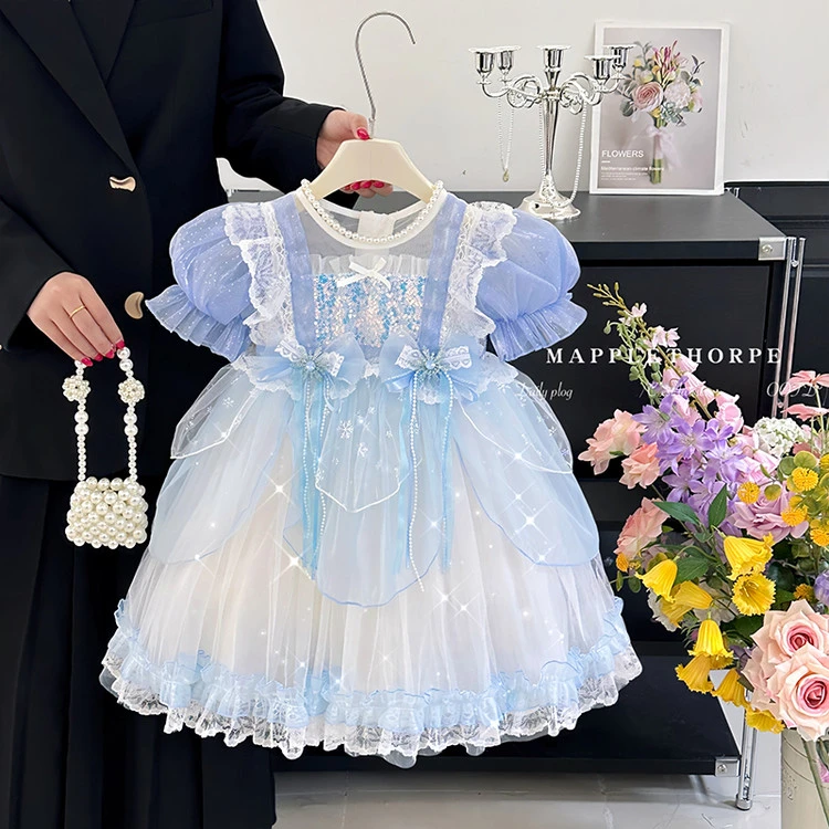 女童连衣裙夏装2025新款儿童洛丽塔公主裙生日礼服裙美人鱼裙子