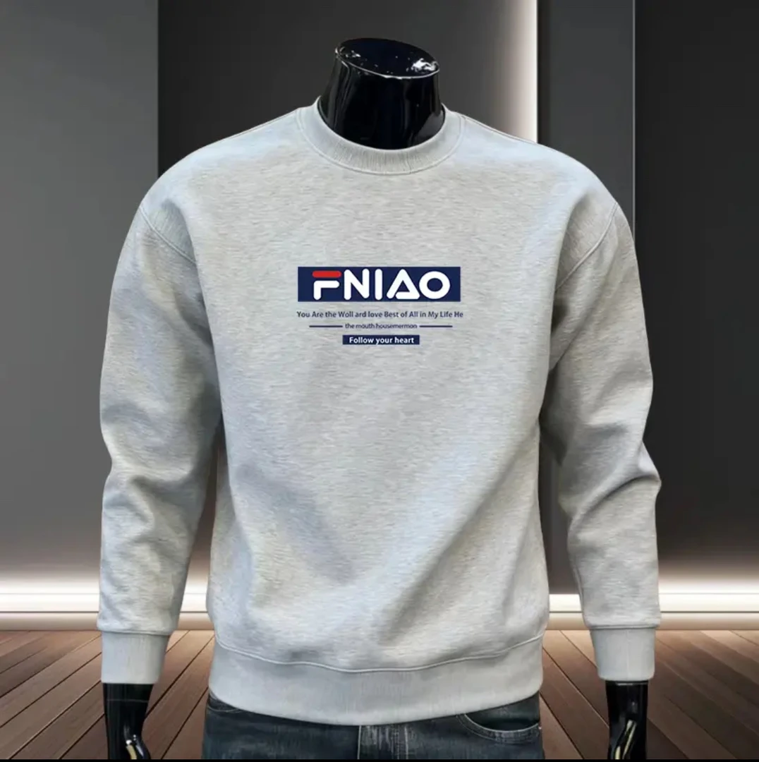 2025秋冬季新款爆款圆领卫衣男款美式潮流时尚加绒加厚保暖打底衫