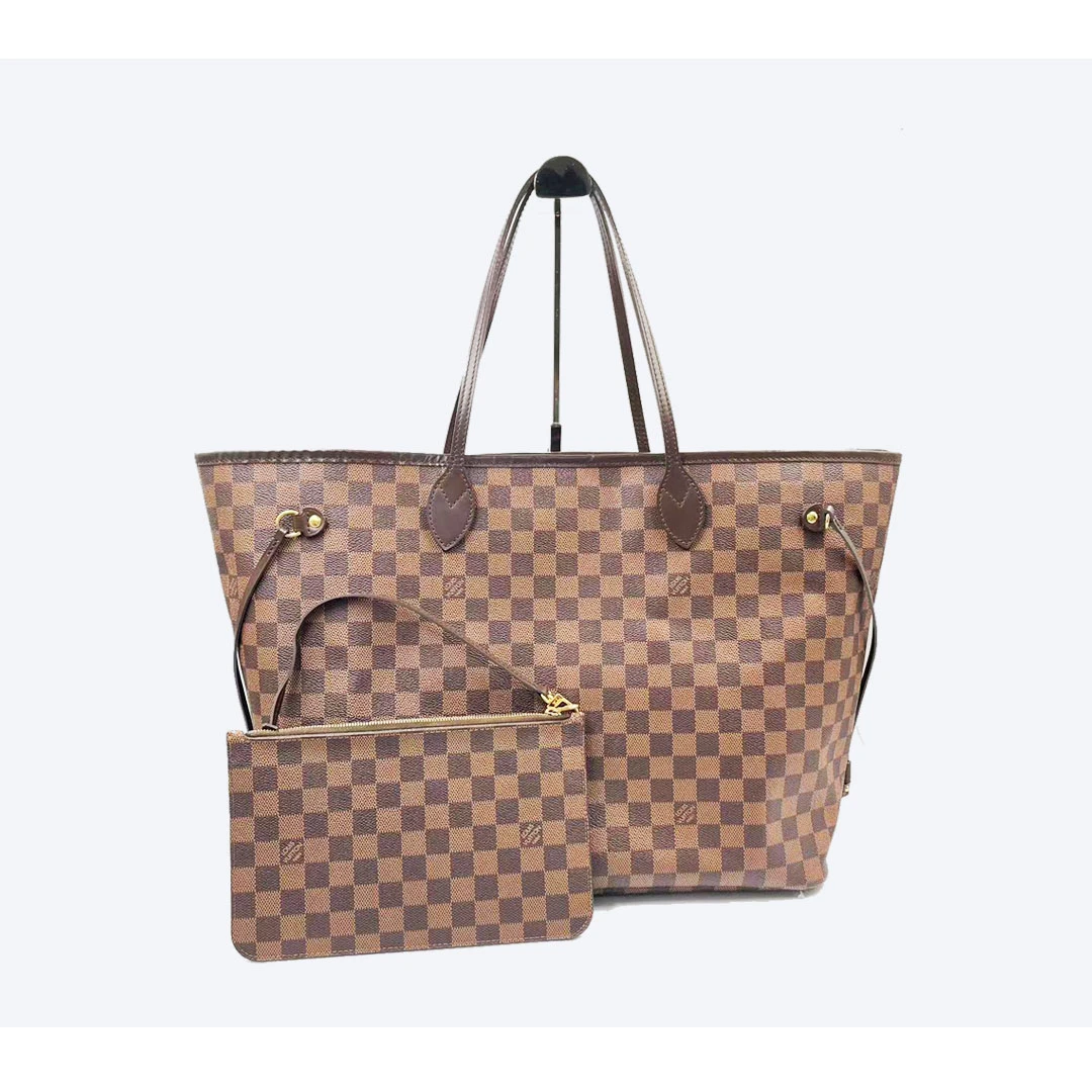 95新 LouisVuitton/路易威登 棋盘格中号购物袋L1312
