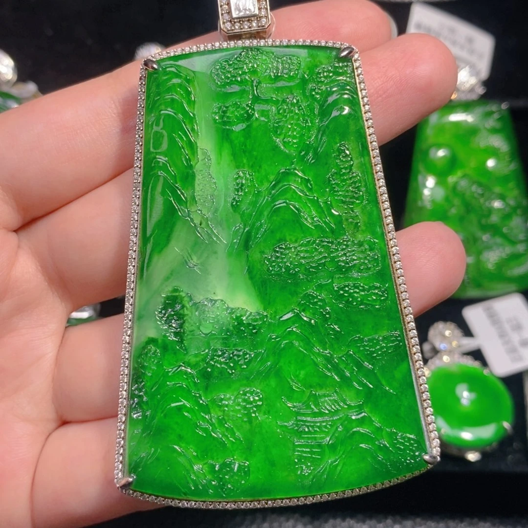 翡翠银S925镶嵌颈饰