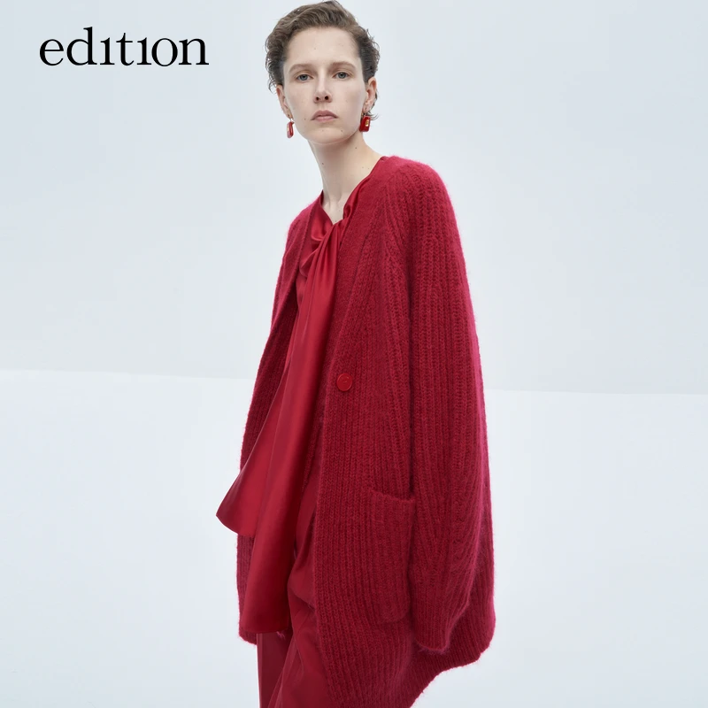 【商场同款】edition马海毛绵羊毛开衫外套女#EBC4CAR018