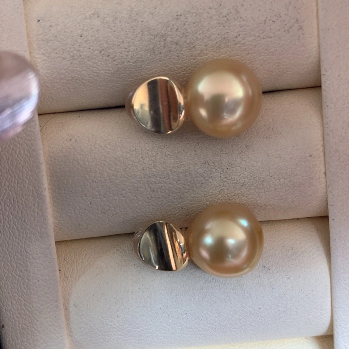 银S925镶嵌耳饰海水珍珠