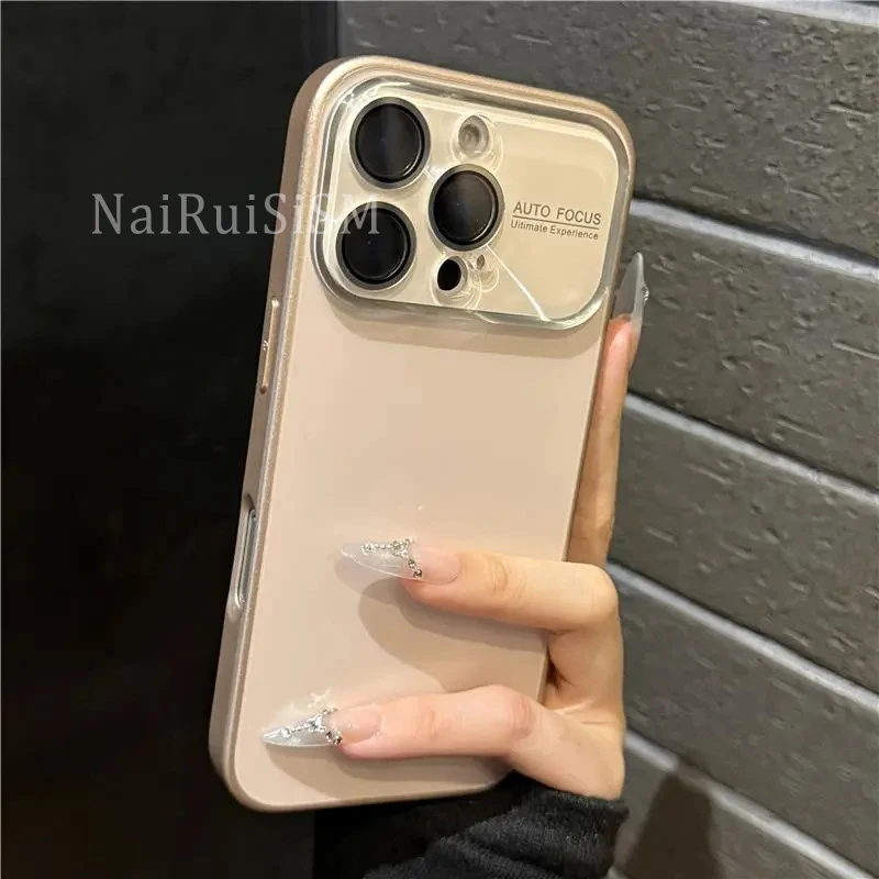 适用苹果17promax手机壳新款大视窗全包镜头镭射磨砂16/15/14硬13