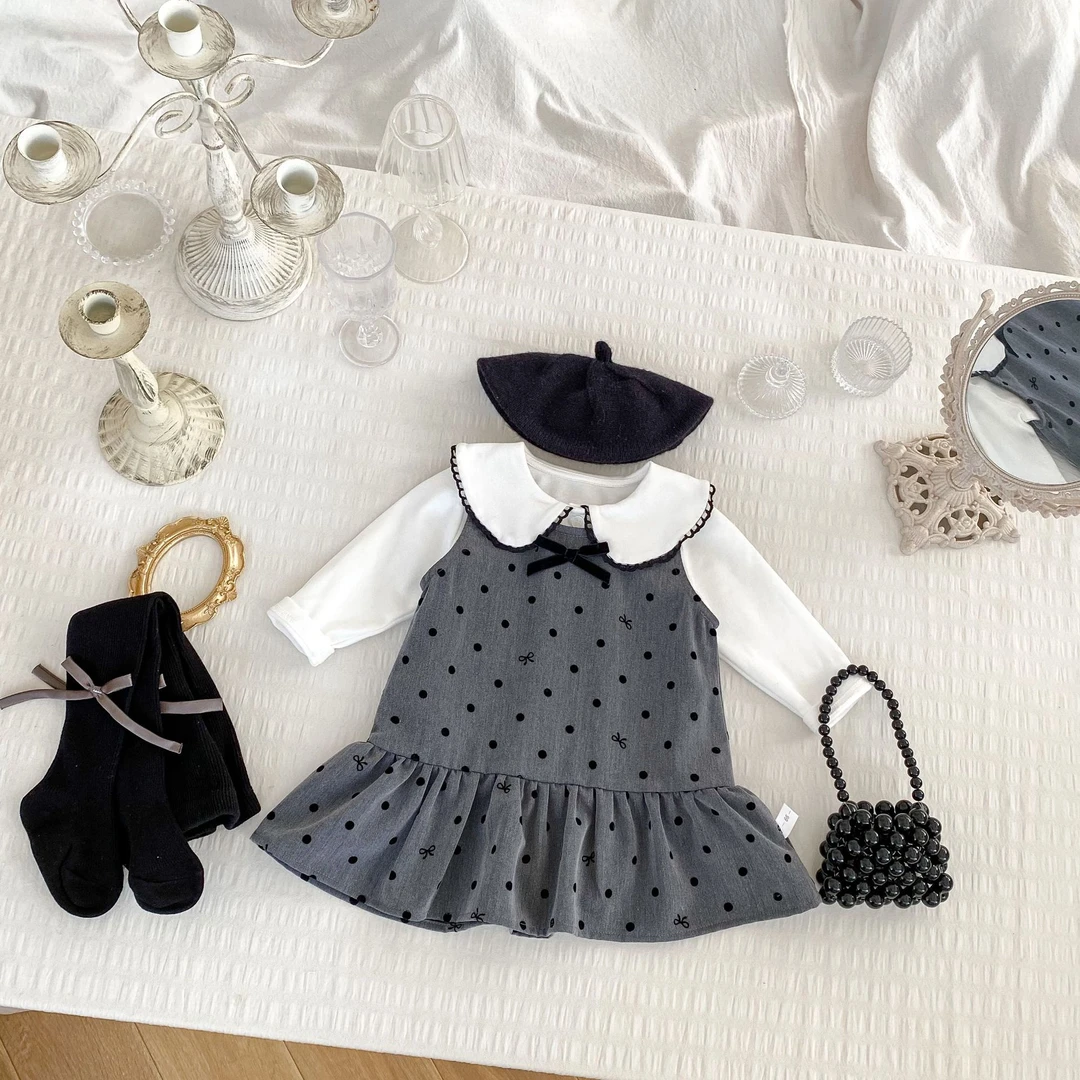 女童秋装纯棉T恤婴儿新款连衣裙2025小宝宝春秋季ins潮洋气两件套