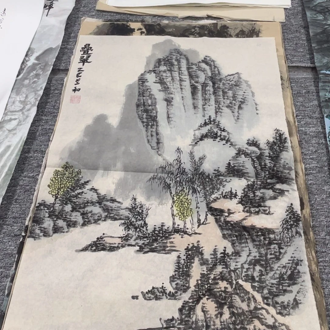 国画绘画作品多次