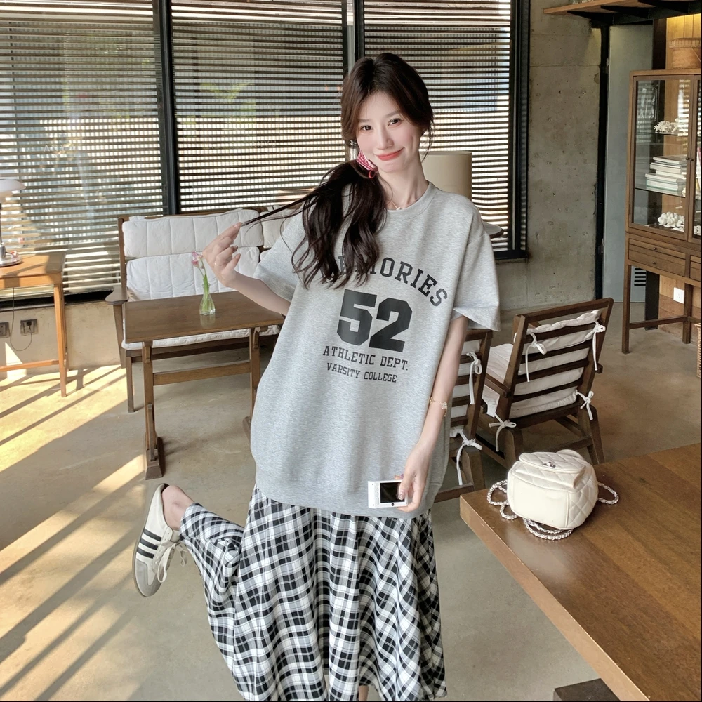 夏季吊带见外包装短袖高腰连衣裙宽松时尚辣妈假两件显瘦休闲减龄