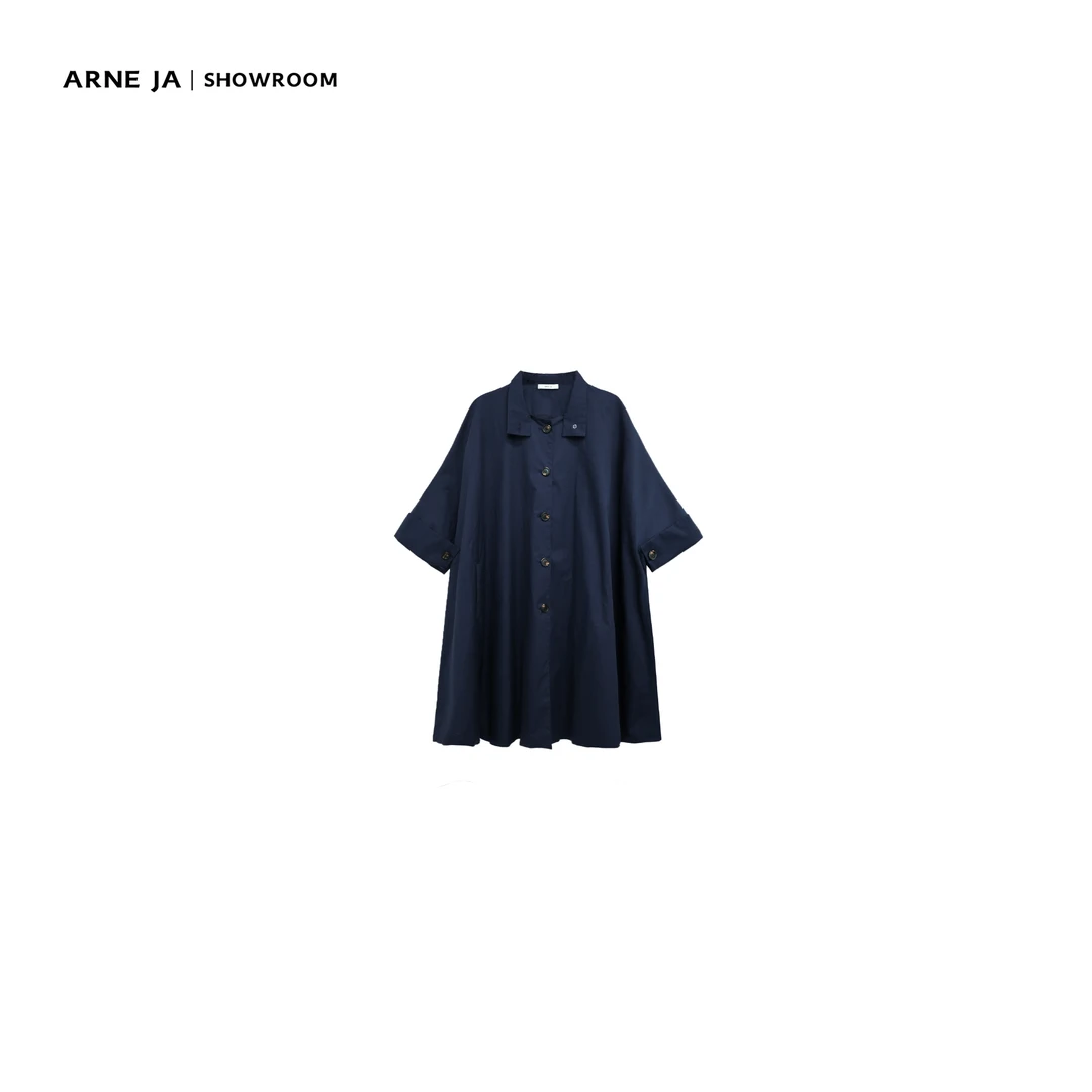 ARNE JA｜“实穿主义”立领解构感棉质大伞摆风衣外套D3S3027W