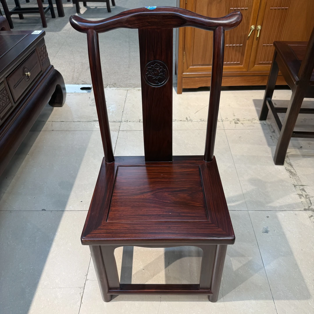 【QY 大叶酸枝小官帽】椅家用38*35*33靠背高80简约实木椅客厅