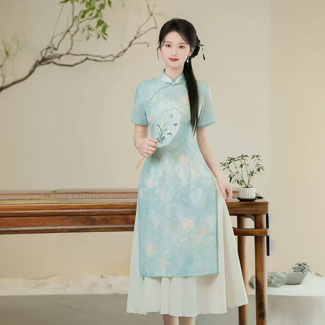 0569 绿林诗意 奥戴 旗袍