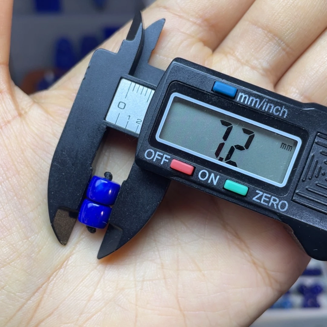 青金石未镶嵌7×5mm直切对珠配饰
