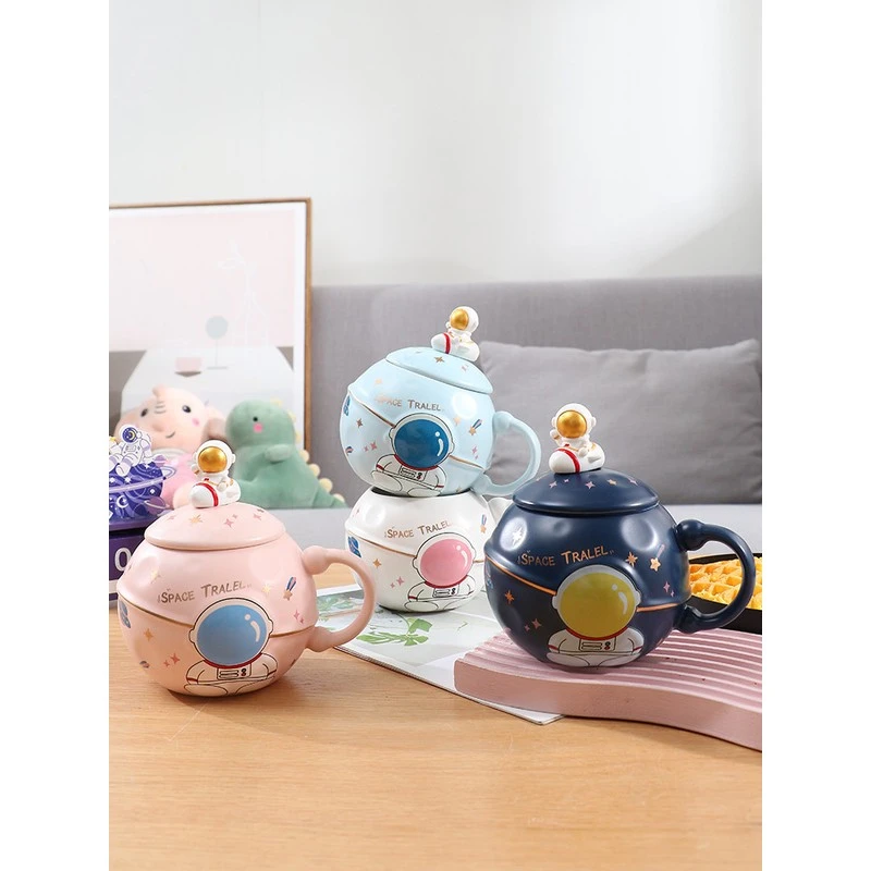 情侣杯星球马克杯高颜值大容量陶瓷杯创意可爱水杯女喝水杯子家用