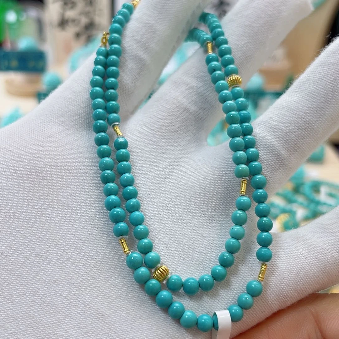 绿松石珠宝奇石18K金镶嵌玲*