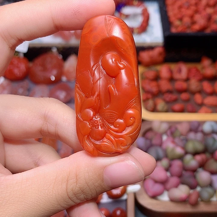 未镶嵌南红南红玛瑙柿子红悟道