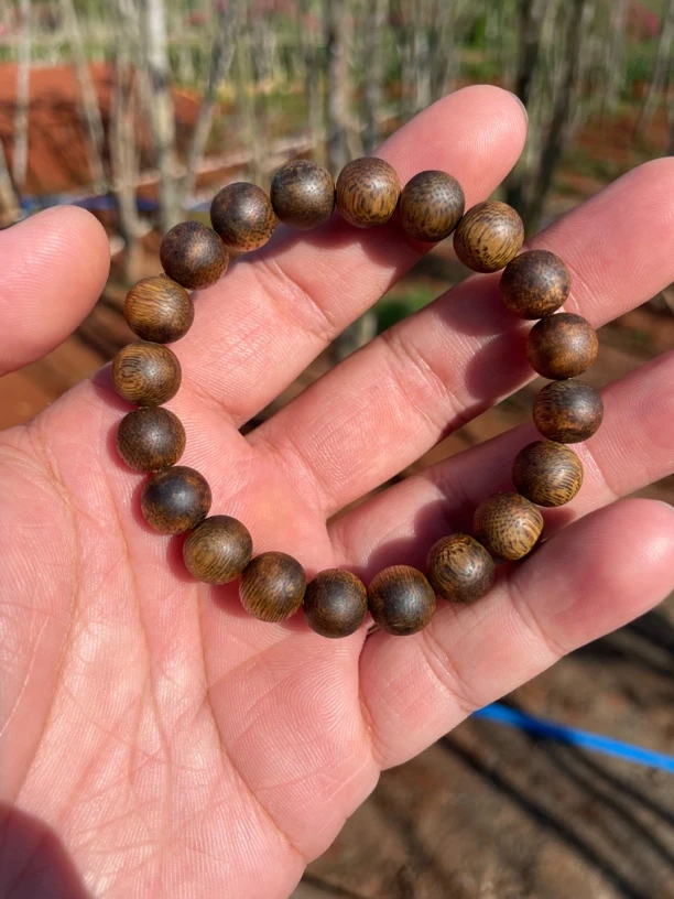 海南火山口富硒红土沉香手串1.0圆珠单圈