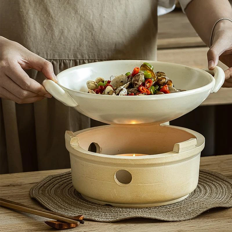 家用商用陶瓷砂锅加热底座砂锅高颜值火锅炖锅专用酒精炉 可加热