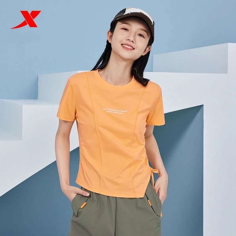 XTEP/特步女子圆领短袖针织衫夏季透气T恤976228010449