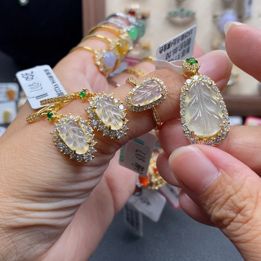 翡翠银S925镶嵌戒指