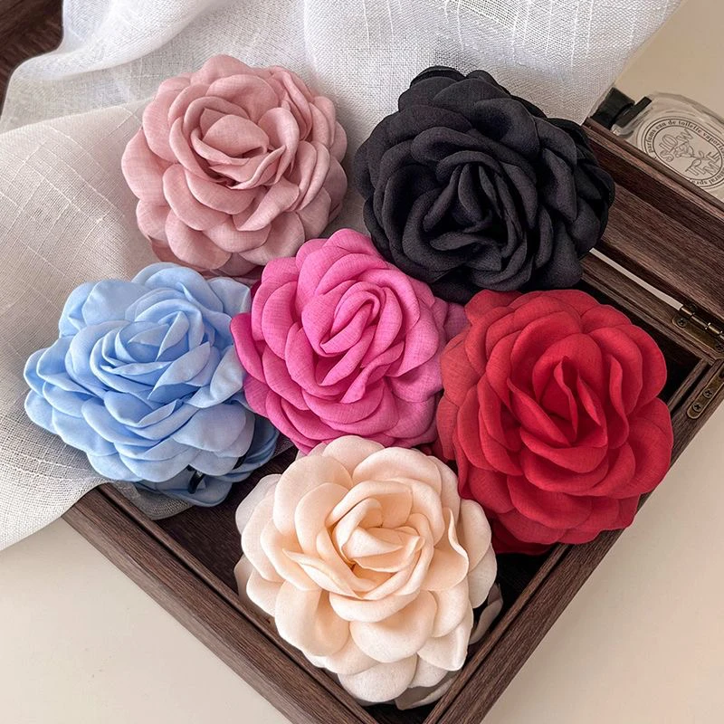 复古法式古风干枯玫瑰抓夹夹子气质百搭简约大气清新超仙发卡发夹