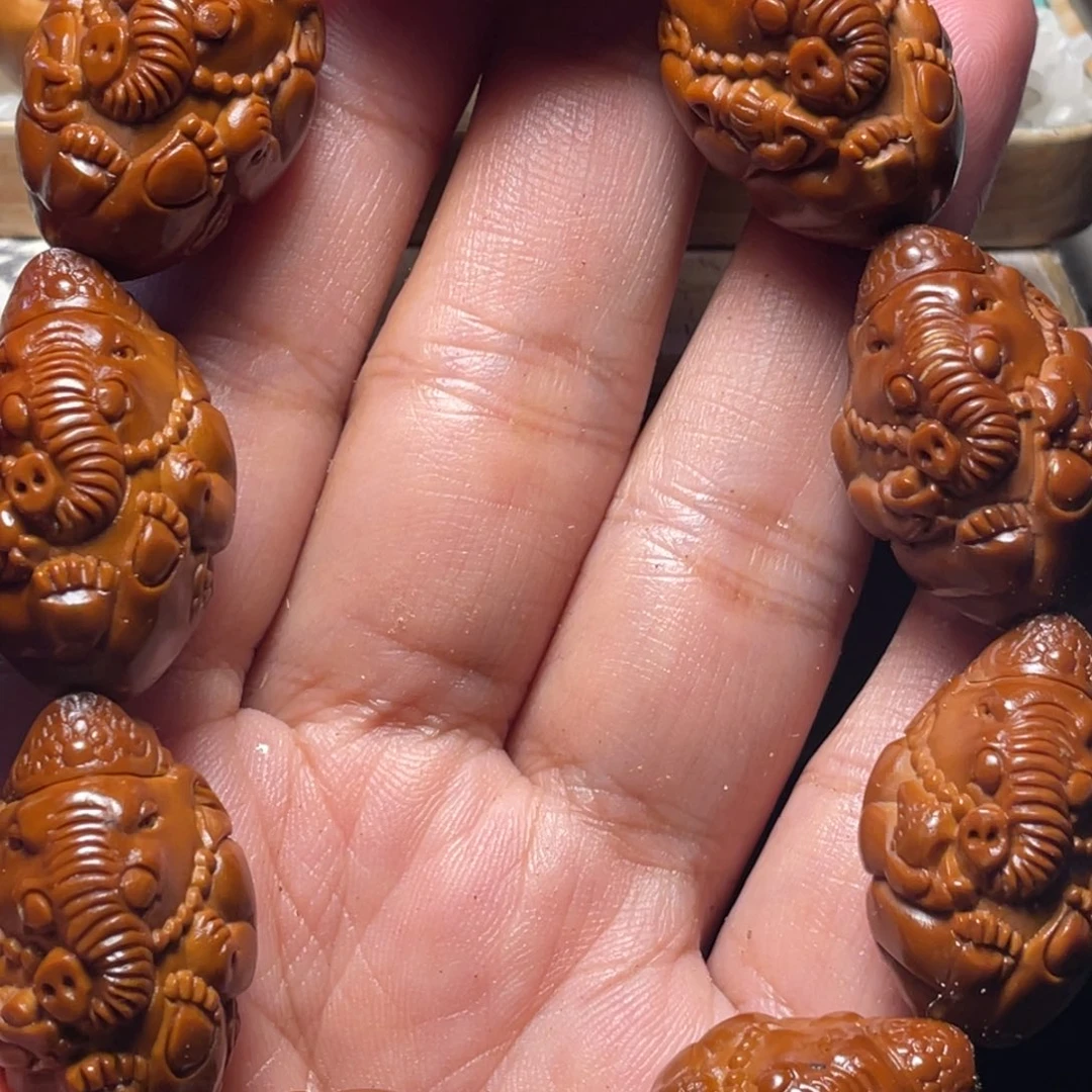 橄榄核手串/手链1.9*2.9包浆玉化吉象（吉祥）