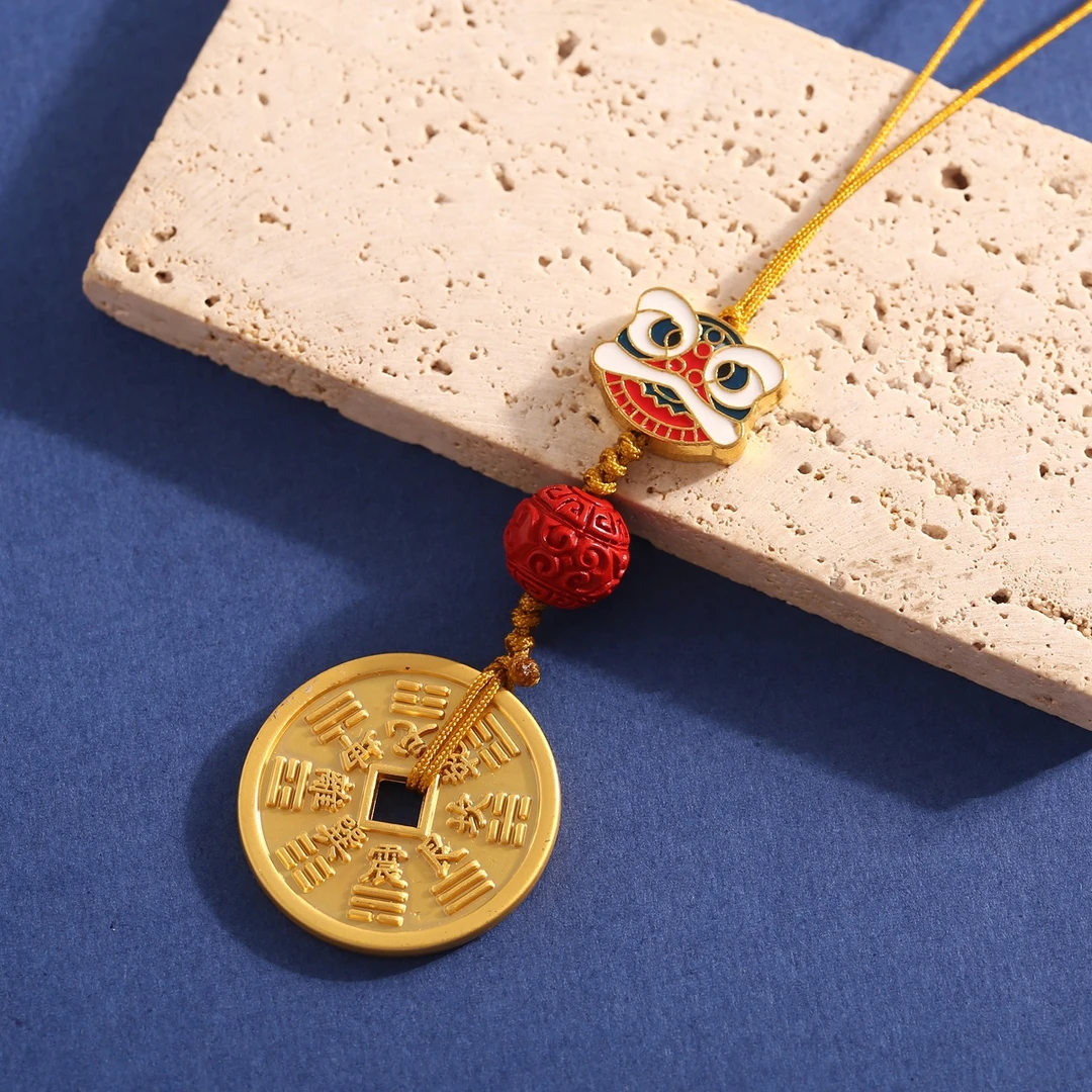 【老师推荐】A新款五行金木水火土山花钱配饰挂件车钥匙挂饰手机链