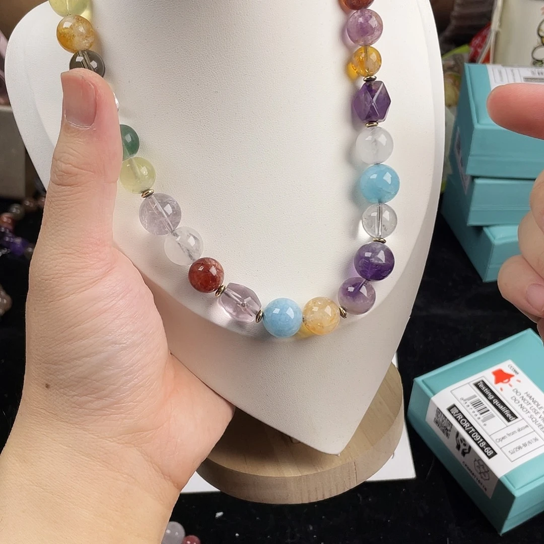 手串水晶银S925镀金镶嵌