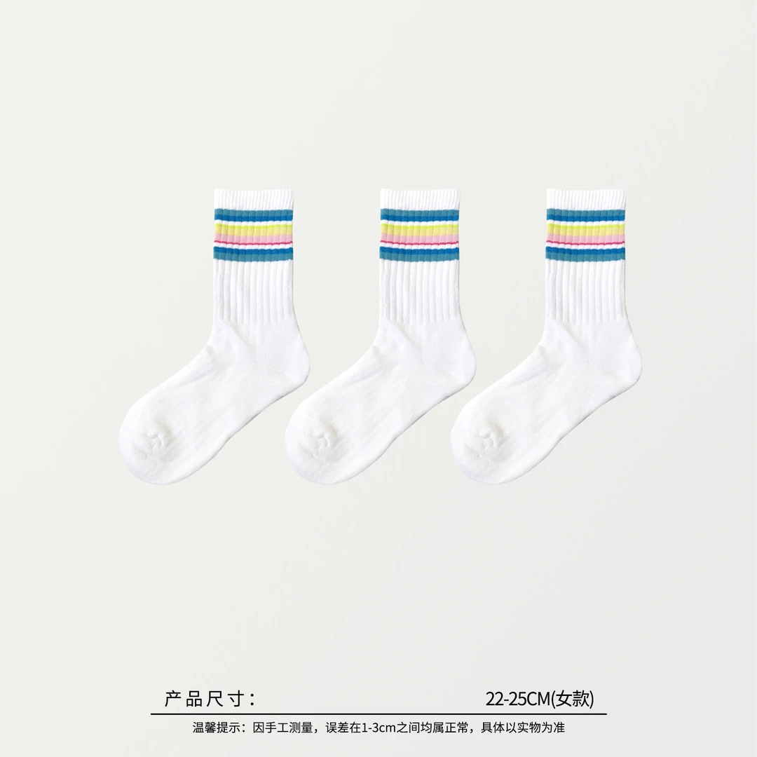 58436 日版，中长筒毛巾底袜子（女款3双），尺寸：22-25cm