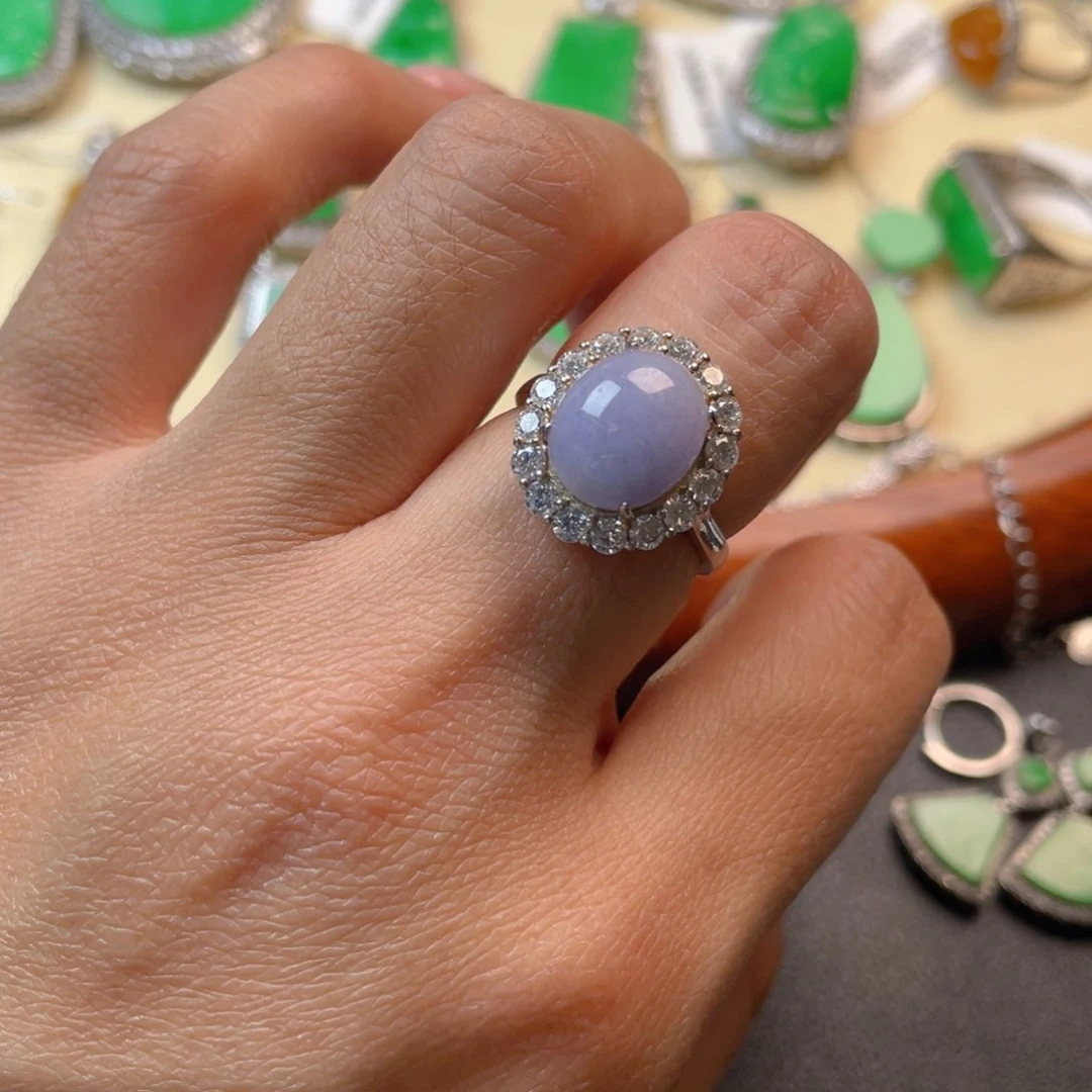 翡翠吊坠(不含链)银S925镶嵌戒指