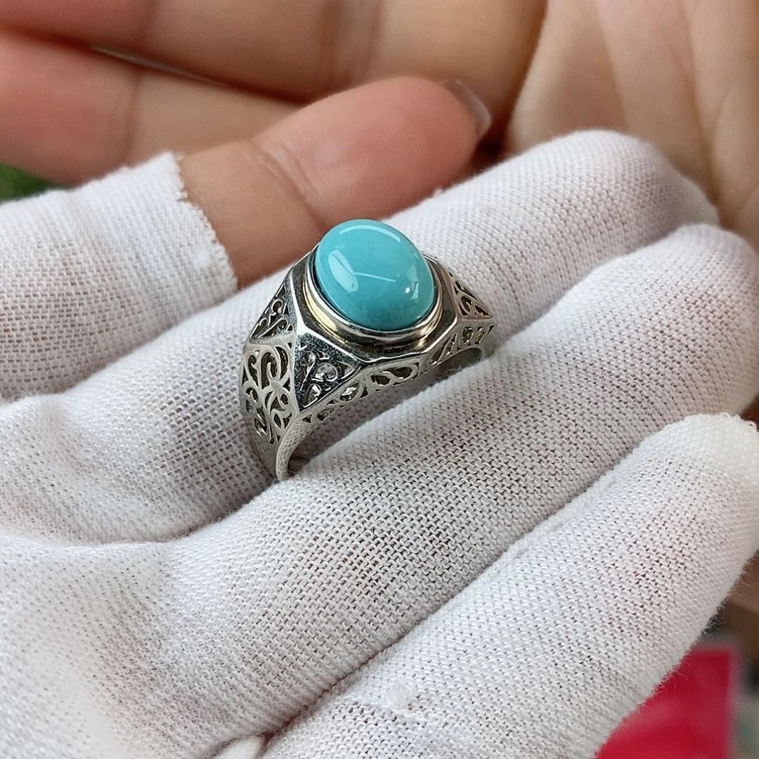 绿松石珠宝奇石银S925镶嵌