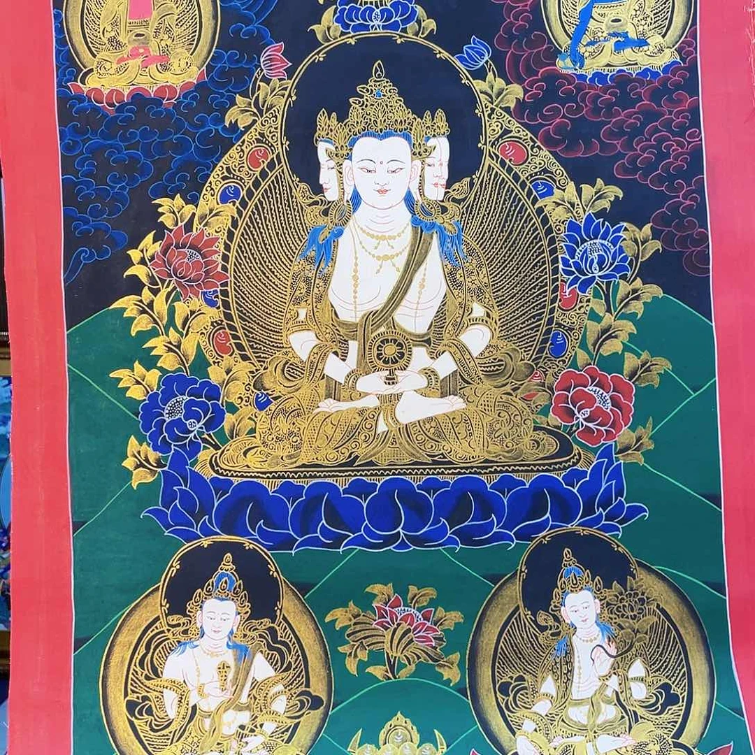 卷轴画手绘唐卡 大日