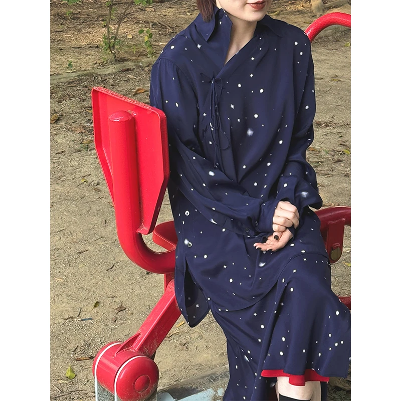 SAMUEL GUI YANG 25春夏新款 蓝色星点半裙 正品现货/FIL买手店