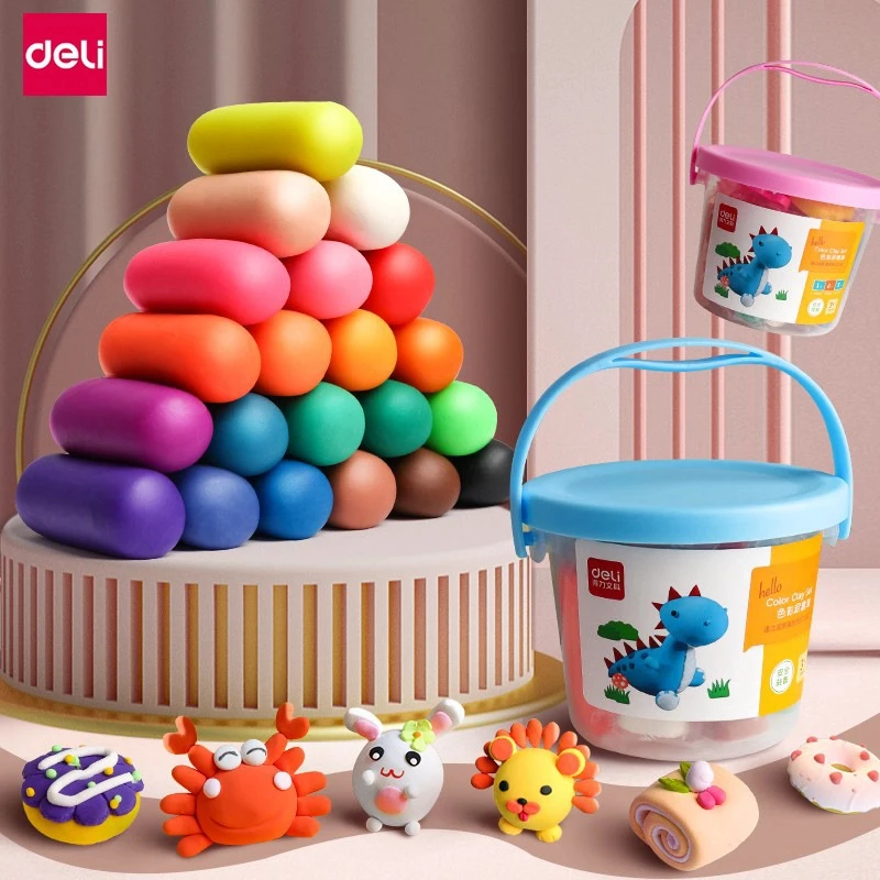 得力7031橡皮泥安全儿童食品级幼儿园彩泥玩具粘土套装模具