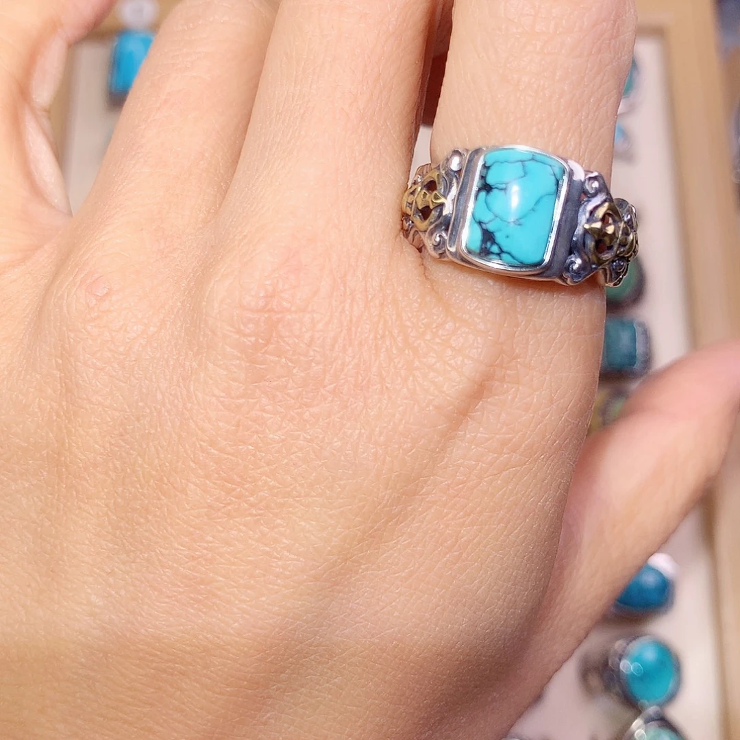 绿松石银S925镶嵌颈饰