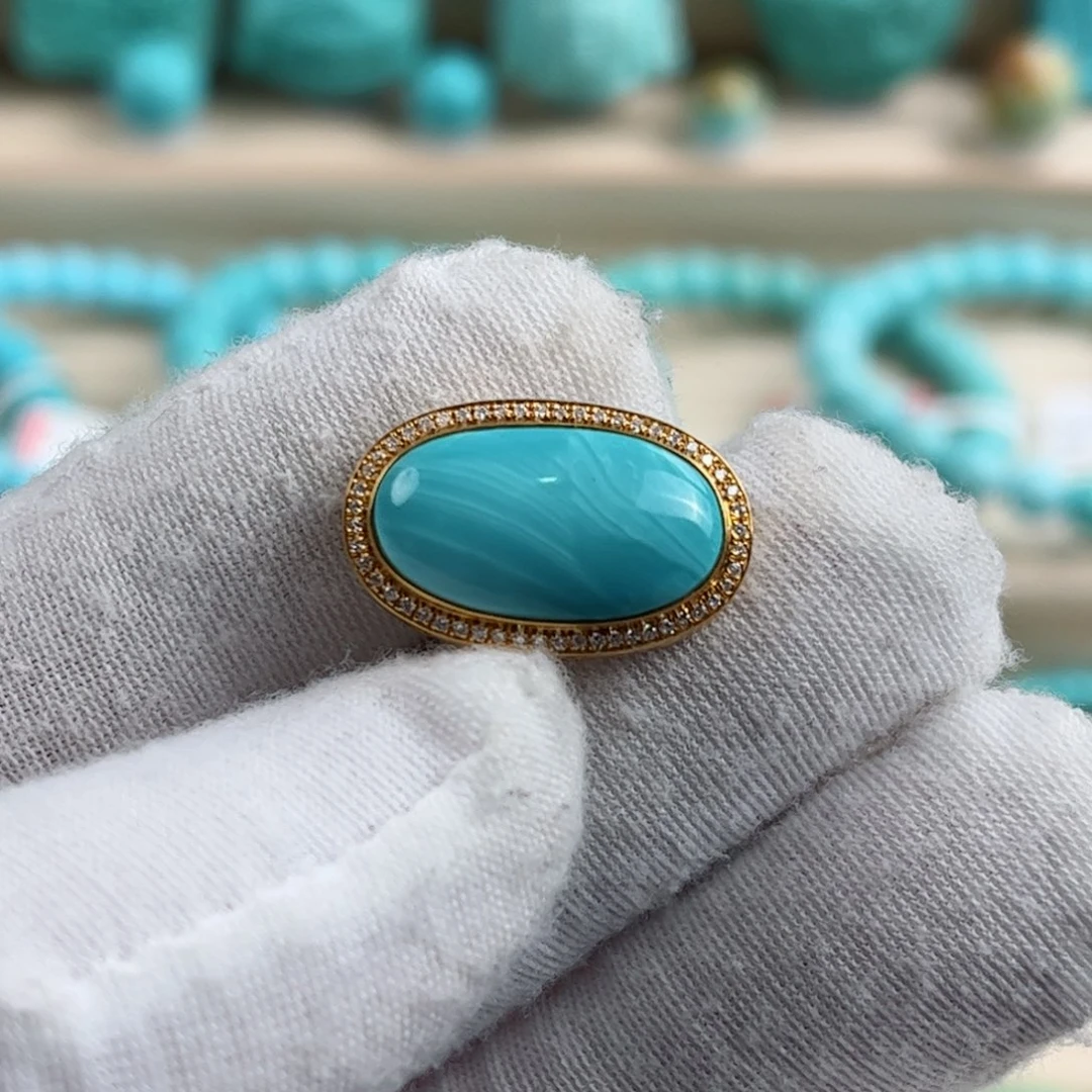 18K金镶嵌绿松石配饰