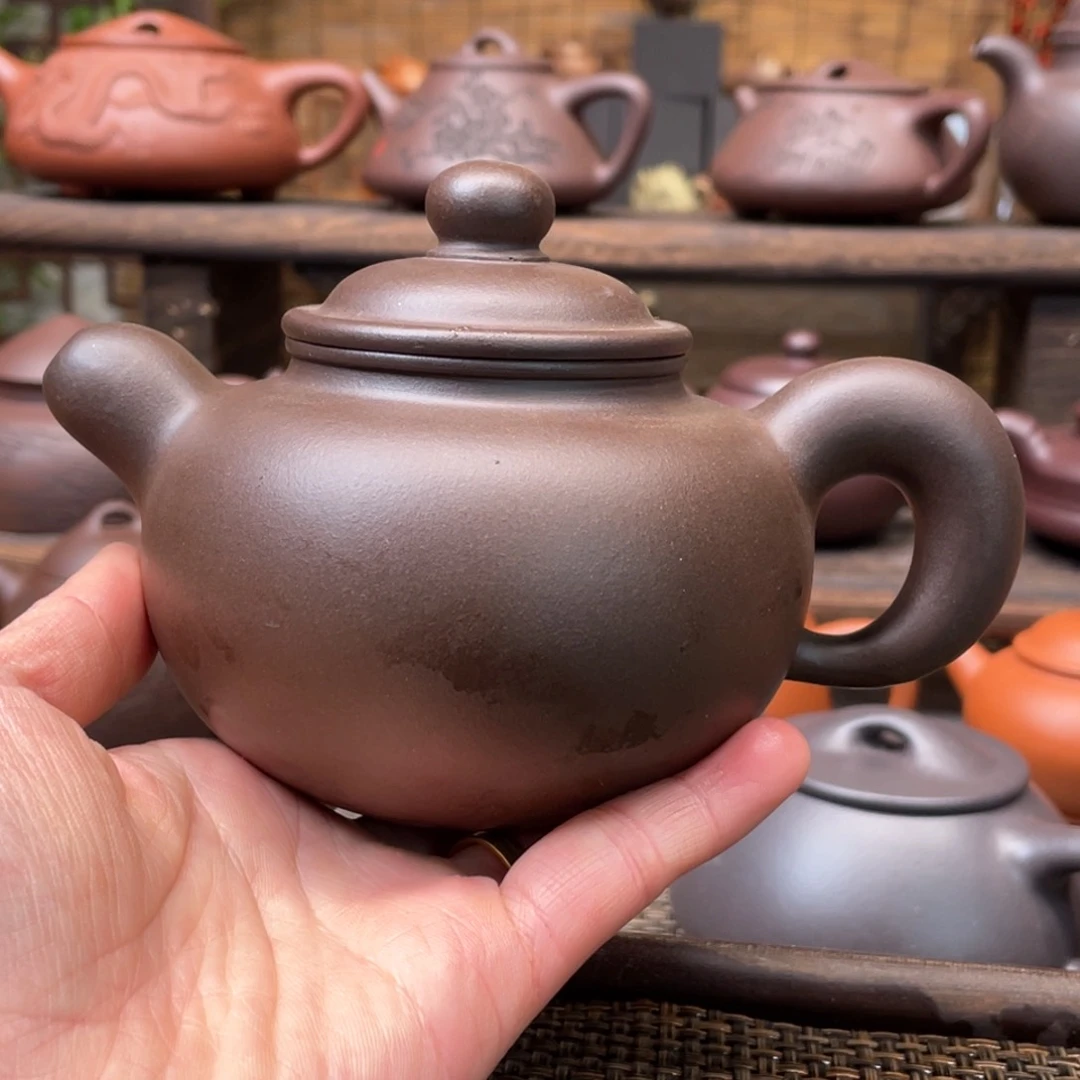 紫砂茶壶宜兴原矿紫砂手工制350