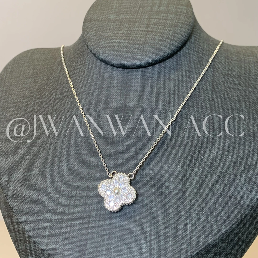 铜合金锆石项链 四叶草项链08MY014