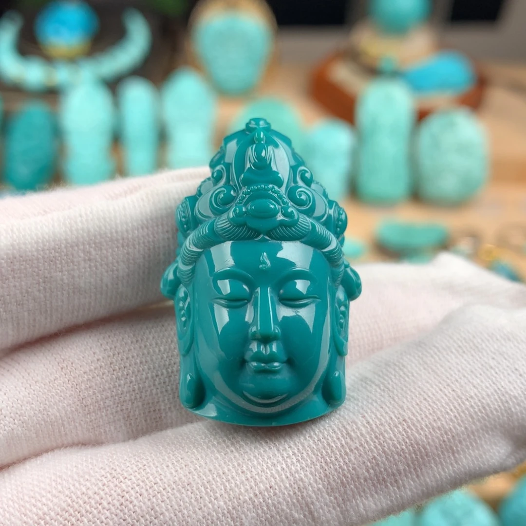 绿松石未镶嵌观音首